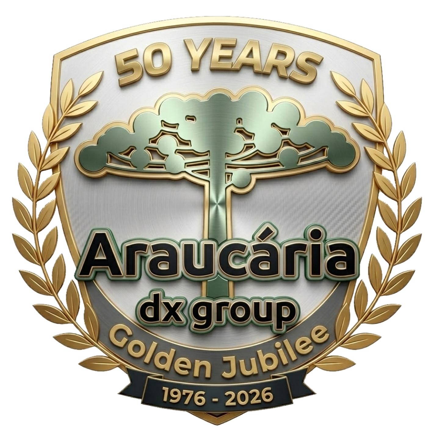 Logo dos 50 anos da Araucária DX